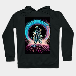 Cyber Future Dirt Bike With Neon Colors Hoodie